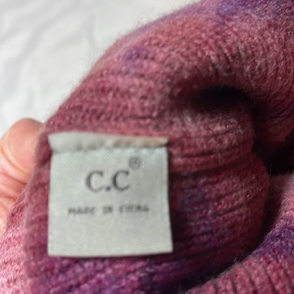 C.C Exclusive Women Tie Dye Pom Pom Beanie Hat.